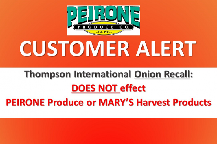 Thompson International Onion Recall
